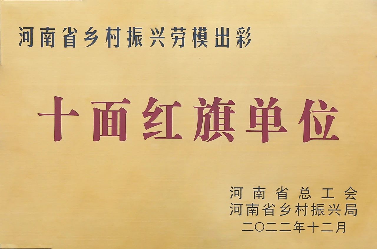 豫联集团被命名为河南省乡村振兴劳模出彩“十面红旗单位”
